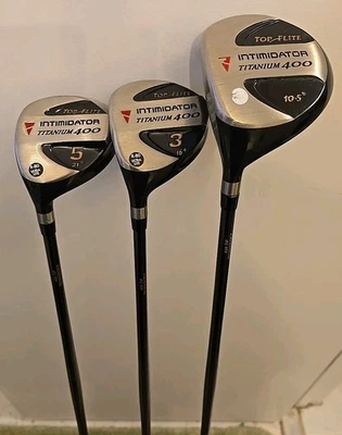 Juego Top Flite Intimidator Titanium 400 LH 10.5 Driver 3 y 5 maderas R Flex 80 g Foto 1 de 4