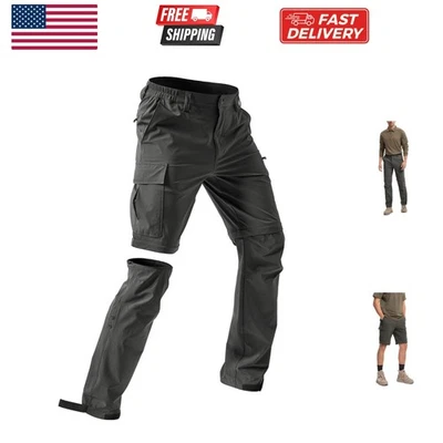 Hombre-Senderismo-Pantalones Convertibles Secado Rápido Resistente al Agua Ligero Cremallera... Foto 1 de 4