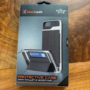 for iPhone 6 / 7 / 8 - Blackweb Brand - Protective Case - Kickstand & Wallet - Picture 1 of 8