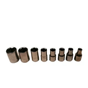 Craftsman -G- 1/4" Drive Metric 6 Point Shallow Socket 8 Pc Set 4mm - 12mm USA - Picture 1 of 13