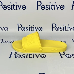 MCM Hombres Amarillo Logo Grande Diapositivas de Goma EE. UU. 10 UE 43 Nuevo - Imagen 1 de 6