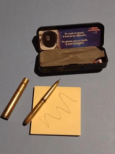 Fisher Bullet Space Pen Gold Tone Brass With Case Made USA Vintage Novelty WORKS - Picture 1 of 12
