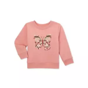 Garanimals Baby Girl Long Sleeve Graphic Fleece Sweatshirt, Size 12 M Pink - Picture 1 of 3