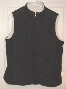 Womens IZOD~Reversible QUILTED VEST~size Large~NEW~Black White Winter Insulated - Picture 1 of 9