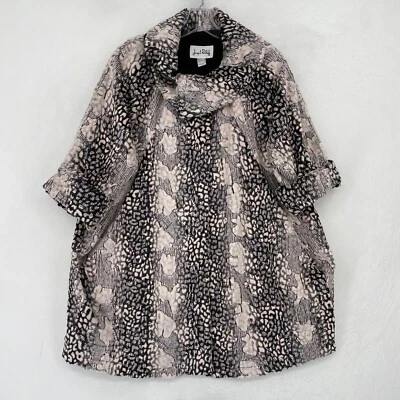 Abrigo Joseph Ribkoff Mujer 8 Imitación Piel Blanco Negro Estampado Animal Squins Frente Abierto Foto 1 de 4