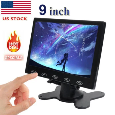 US-Mini 9" LCD CCTV Monitor HD PC Screen HDMI VGA AV RCA for Raspberry Pi DSLR - Image 1 of 4