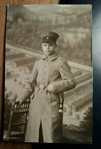 Hans Koester? como soldado en uniforme - regimiento IR 138 / foto campo de ejercicios Bitsch - Imagen 1 de 2