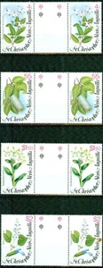 ST. CHRISTOPHER NEVIS ANGUILLA-1980 -FLOWERS GUTTER PAIRS  -VF** - Bild 1 von 1