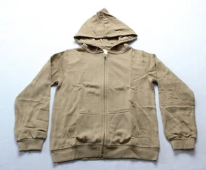 Leveret Unisex Kid's Neutral Solid Color Zip Up Hoodie EJ2 Beige Size 10 NWT - Picture 1 of 4