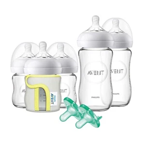 Philips Avent Natural Glass Bottle Baby Gift Set, SCD201/01 Damaged Box NEW - Picture 1 of 2