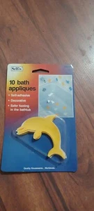vintage nos 1984 dolphin shaped bathtub non-slip appliques yellow pack of 10 - Picture 1 of 1