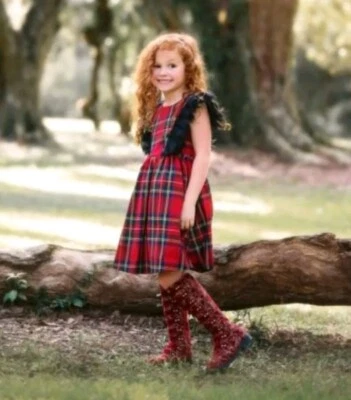 Vestido Trish Scully Niña Milly Tartán Talla 12 Nuevo con Etiquetas Boda Baile Vacaciones Concurso Foto 1 de 4