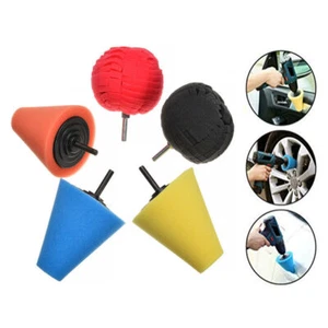 Taladro de espuma de 5 piezas cono de pulido almohadillas de bola cubo de coche encerado pulidora de rueda pulidora I - Imagen 1 de 9