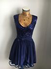RIVER ISLAND DRESS Party Cocktail Short Mini Sequin Navy Tulle Uk 8 Fit & Flare 