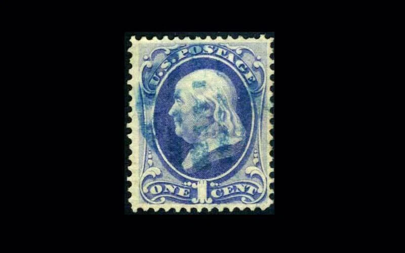 US Stamp Used, VF/XF S#145 very attractive light blue cancel - Image 1 of 1