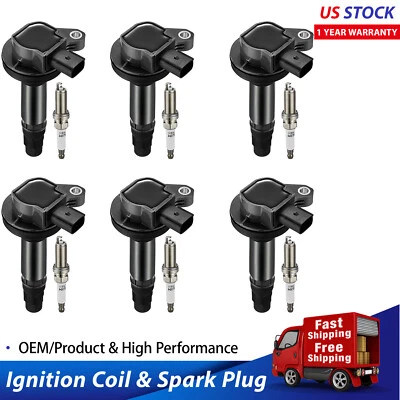 6X Ignition Coil+Spark Plug Pack For 2008-2016 Ford Taurus Edge 3.5L 3.7L UF553 - Image 1 of 4