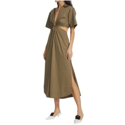 A.L.C. Vestido camisero midi con botones cuello profundo recortado Georgia 2 Foto 1 de 4