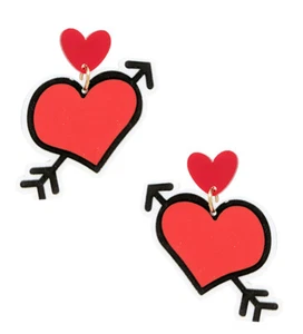 Acrylic Heart Drop Earrings for Women - Picture 1 of 1