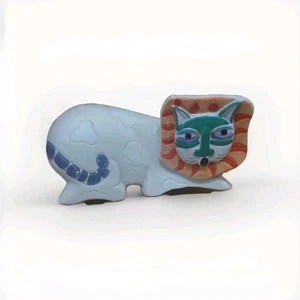 Figura felina gato porcelana bisque Laurel Burch años 90 pintada a mano aprox. 4,25" - Imagen 1 de 4