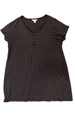 Camisón Charter Club 100% Algodón Tejido Manga Corta Negro Talla 3X Mujer’s Foto 1 de 4