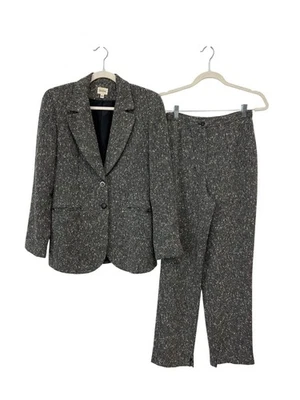 Conjunto de Traje Vintage Neiman Marcus Talla 6 Tweed Blazer Pantalones Mezcla Lana Formal Foto 1 de 4