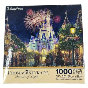 Disney World Kinkade Main Street U.S.A. Fuochi d'artificio 27"x20" puzzle 1000 pezzi NUOVO - Foto 1 di 8