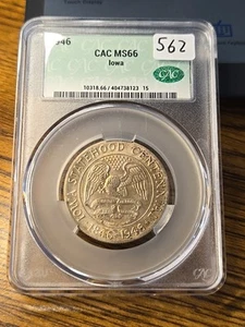 1946 50c Iowa Cacg MS66 Rose Toner - Picture 1 of 2