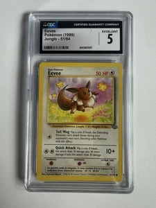 1999 Pokemon Eevee 51/64 Jungle Unlimited CGC 5 PSA BGS WoTC - Picture 1 of 2