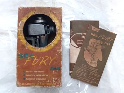 Allyn's SEA FURY .049 Outboard Vintage Model Boat Engine IN ORIGINAL BOX - Image 1 of 4
