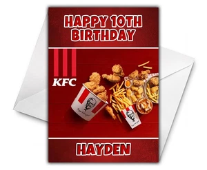 Tarjeta de cumpleaños personalizada KFC - Tarjeta de cumpleaños de pollo frito Kentucky - Comida - Imagen 1 de 2