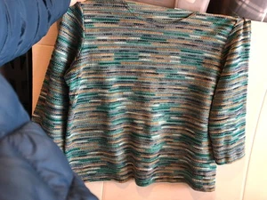 Alfred Dunner XL Muticolor Striped 3/4 Sleeve Sweater - Picture 1 of 3
