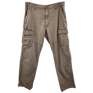 Wrangler Relaxed Fit Brown Cargo Pants Straight Leg Zip Button Fly Men's 36X34 - Picture 1 of 9