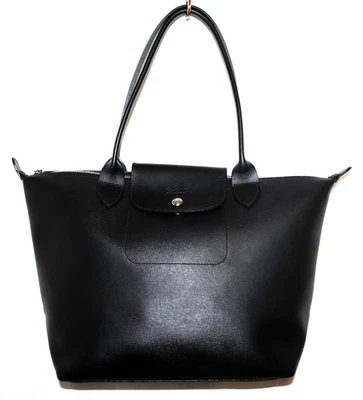 Longchamp Medium Le Pliage Shoulder Coated Canvas Tote - Black - Image 1 of 4
