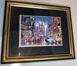 Framed Photo Print From The 90s, New York Time Square Screen, Titanic JVC Cola - Picture 1 of 7