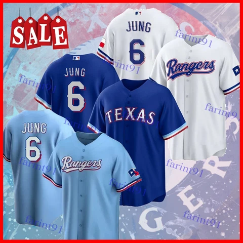 Josh Jung #6 Texas Rangers 2023 Player Name & Number AOP Baseball Shirt Fanmade Cover