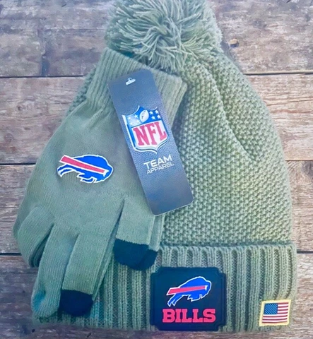 NFL Buffalo Bills Military Beanie & Gloves Salute to Service Set One Size NWT Cover