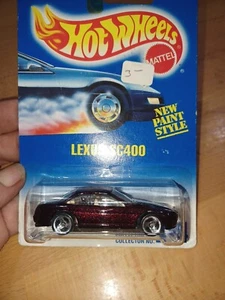 1991 Hot Wheels Blue/White Card Collector #264 LEXUS SC400 Burgundy w/Chrome 3Sp - Picture 1 of 6