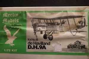 De Hahiland DH 9A WW I RAF 2 asientos caza/bombardero modelos Merlin escala 1/72 - Imagen 1 de 2