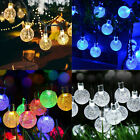 30 LED Solar Powered Garden Party Fairy String Crystal Ball Lights Outdoor Light