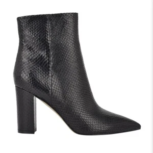 Stivaletti donna Marc Fisher Ulani Snake pelle goffrata neri taglia 8 nuovi con scatola - Foto 1 di 11
