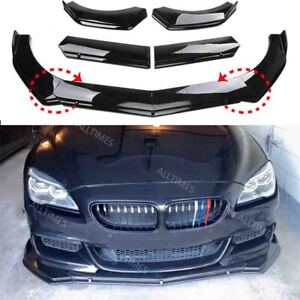 Universal For BMW Car Front Bumper Lip Splitter Spoiler Body Kit Glossy Black US