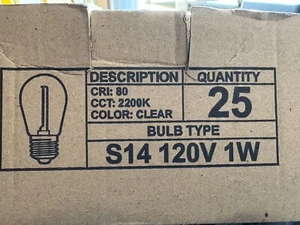 LED Filament 1W 120V S14 Medium E26 Clear Damp Location Warm White BIDDING ON 4 - Picture 1 of 11