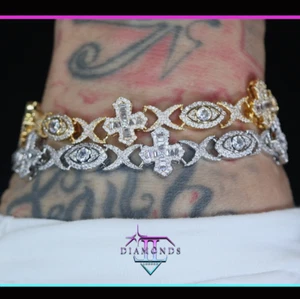 Infinity Cross Bracelet, Simulated Diamond, Infinity Bracelet, Evil Eye Bracelet - Picture 1 of 12