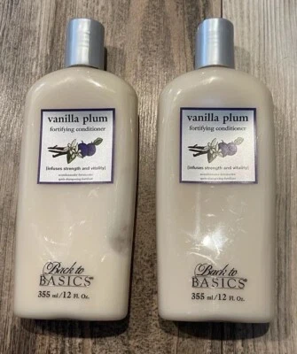 NEW! Lot Of 2 Back To Basics Vanilla Plum Hair Conditioner Discontinued Salon - Image 1 of 2