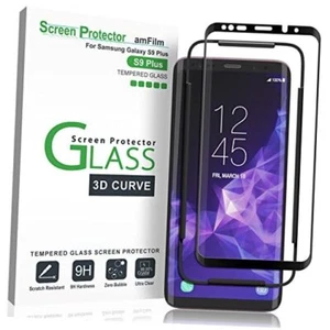 Glass Screen Protector for Samsung Galaxy S9 Plus, 3D Curved Tempered Glass, - Picture 1 of 7