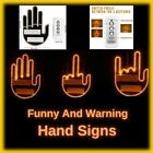 Funny Led Hand Signs To Use On Cars And Anywhere You Want. Middle Finger Led.