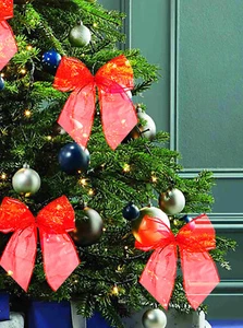 Wired BOW Wedding Xmas Christmas Present Tree Wreath Gift Decoration X 3 - Picture 1 of 38