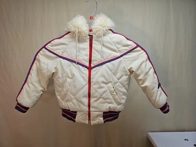 Abrigo de invierno acolchado vintage años 70 Jordache niños Sherpa capucha talla 5-6 retro RARO Foto 1 de 4