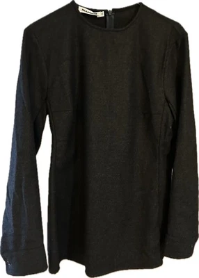 JIL SANDER BLACK WOOL CASHMERE TOP SZ 38 BACK ZIPPER BODY-HUGGING MADE ITALY VG - Image 1 of 4