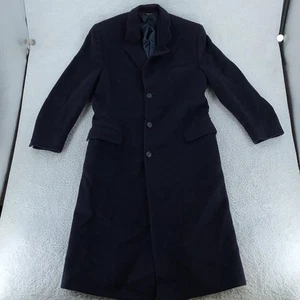 Vintage Saks Fifth Avenue Cashmere Coat Mens 44 Large Long Dress Overcoat USA - Picture 1 of 11